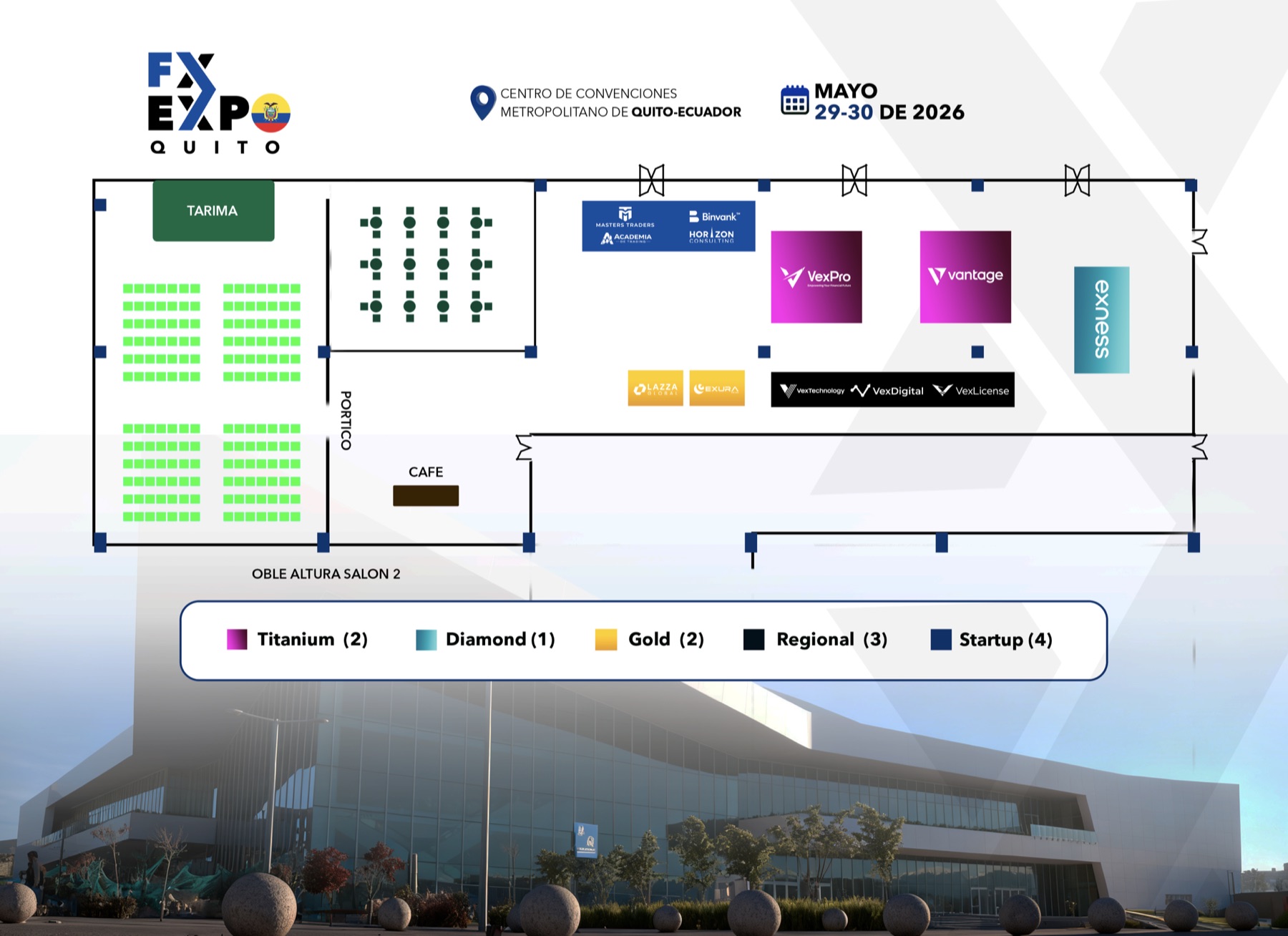 Croquis FX Expo Quito 2026 — Centro de Convenciones Metropolitano